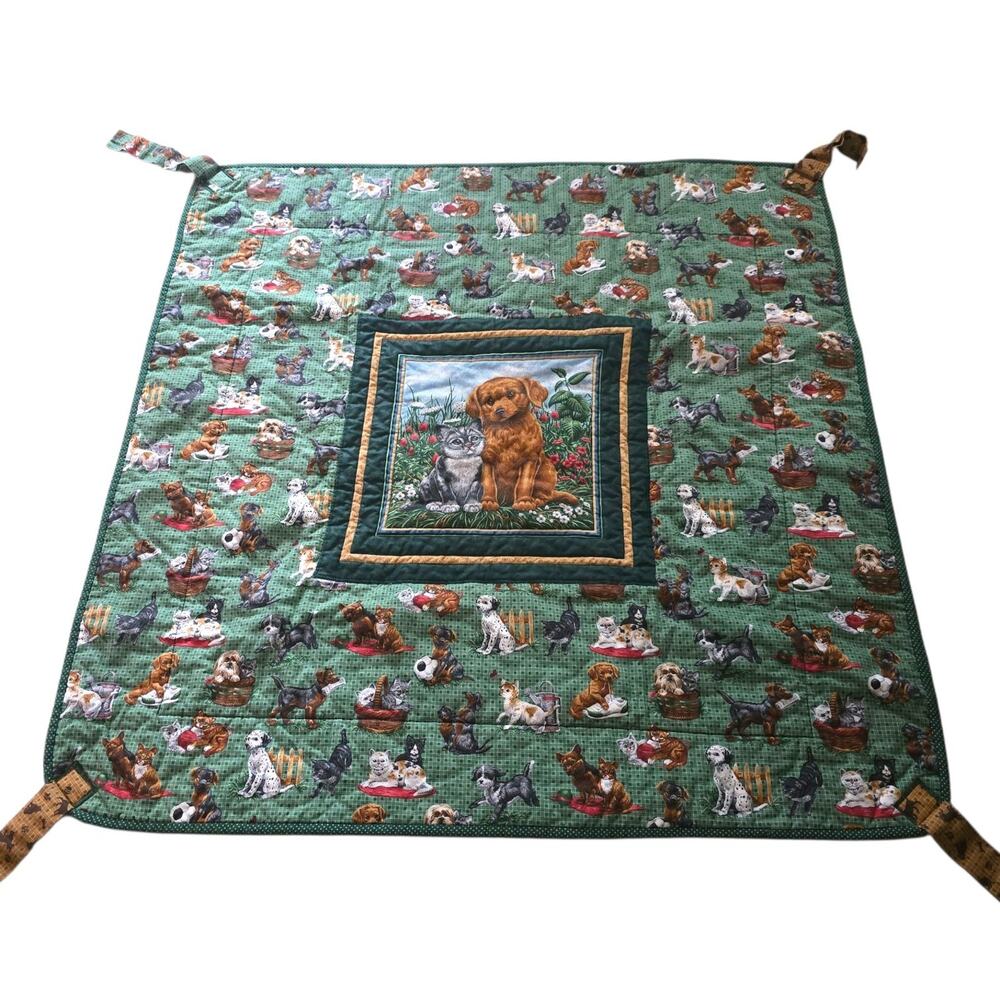 Best Friends Quilted Throw Wall Hanging Dog Cat Pets Dalmatians Cranston Fabrics